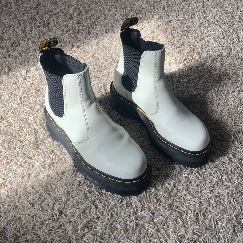 White Doc Marten platform boots